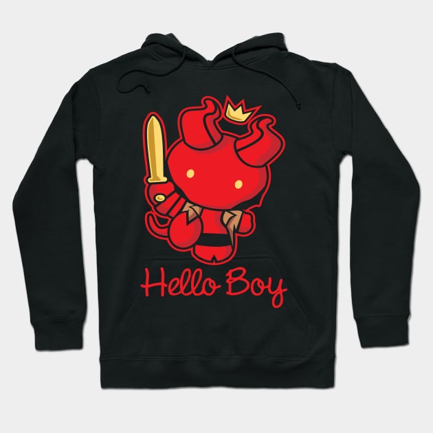 Hello Boy Hoodie by fatcakesart